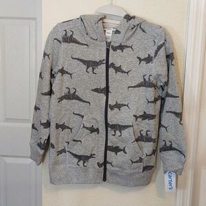 Carter's zip up boys Gray hoodie sweater size 12 NWT.